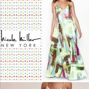 Nicole Miller Watercolor Maxi  Dress - Sz. 4